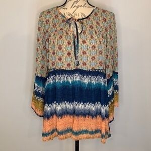 Olive Hill ‘Zoe’ peasant top bell sleeves M